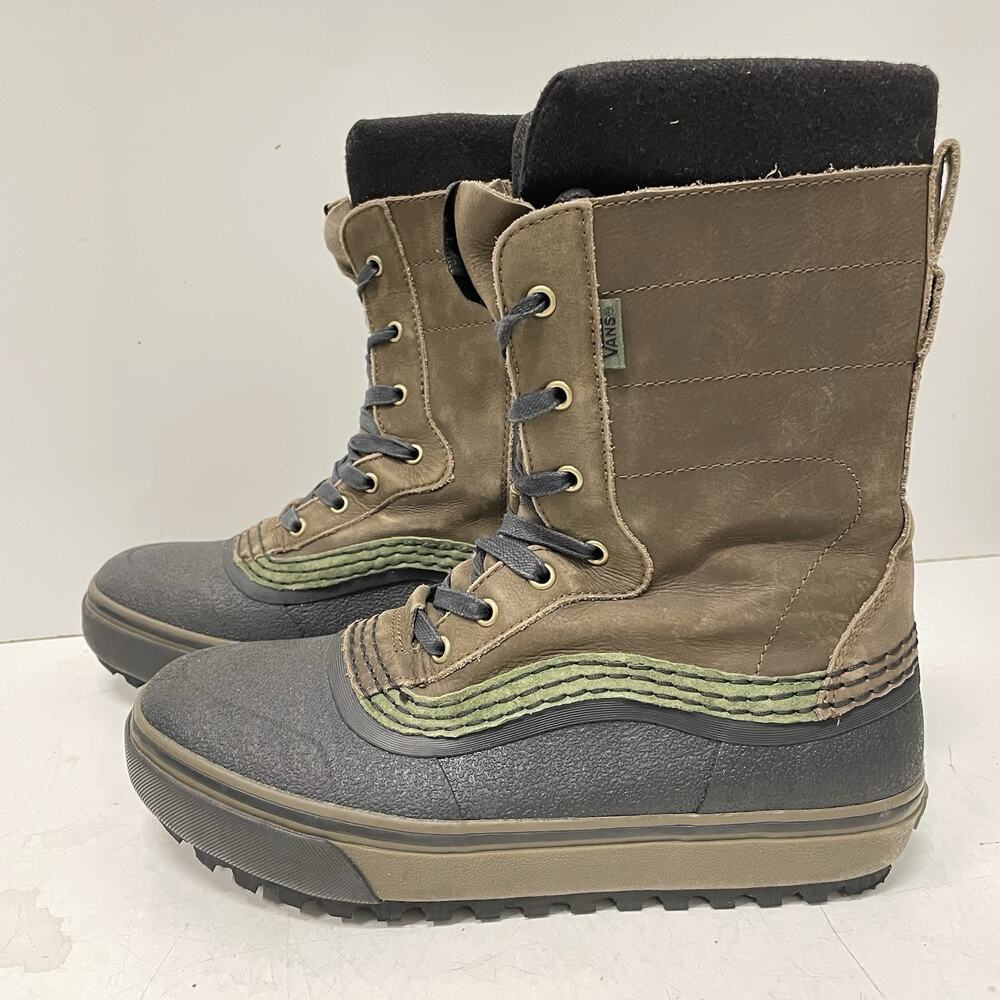 VANS MTE Standard Zip Waterproof Snowboard Boots $220 Mens Size 8 Black & Brown
